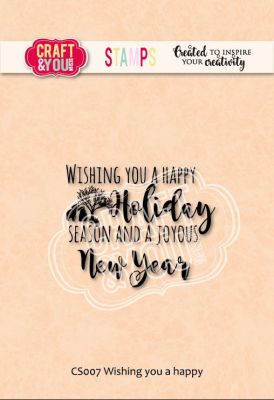 Прозрачен печат "Wishing you a happy Holiday", Craft&YouDesign