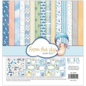 Дизайнерски хартии "From the sky - Baby boy", 30см, Kora Projects