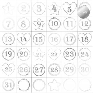 Дизайнерски ацетатен лист "Advent Calendar-Silver", Kora Projects