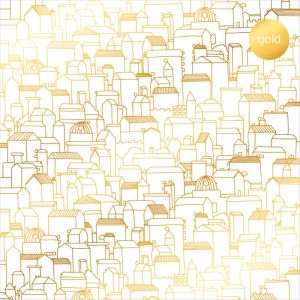 Дизайнерски ацетатен лист "Houses-Gold", Kora Projects