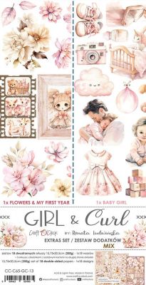 Дизайнерски елементи за изрязване "Girl&Curl-Mix", Craft o'Clock