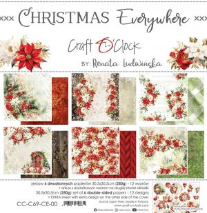 Дизайнерски хартии "Christmas Everywhere", 30см, Craft o'Clock