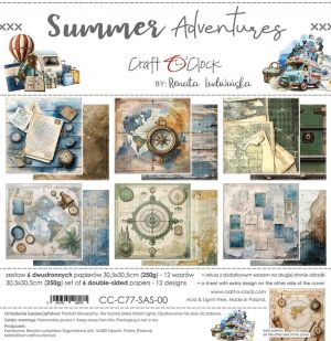 Дизайнерски хартии "Summer Adventures", 30см, Craft o'Clock