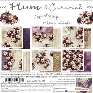 Дизайнерски хартии "Plum & Caramel", 15см, Craft o'Clock