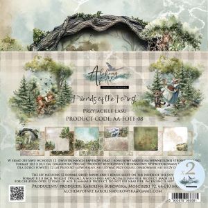 Дизайнерски хартии "Friends of the Forest", 20см, 24л., Alchemy of Art