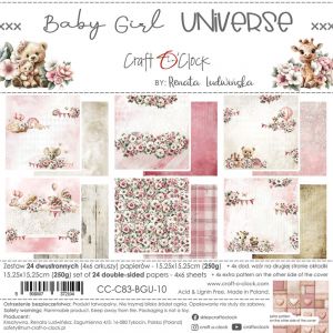 Дизайнерски хартии "Baby Girl Universe", 15см, Craft o'Clock