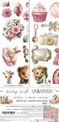 Дизайнерски елементи за изрязване "Baby Girl Universe-Mix", Craft o'Clock