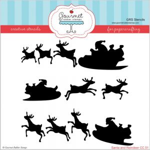 Стенсил "Santa & Reindeer", Gourmet Rubber Stamps