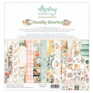 Дизайнерски хартии "Family Stories", 30см, Mintay Papers
