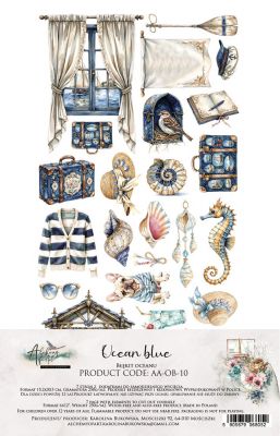 Дизайнерски елементи за изрязване "Ocean Blue", 6л., Alchemy of Art