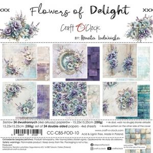 Дизайнерски хартии "Flowers of Delight", 15см, Craft o'Clock
