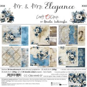 Дизайнерски хартии "Mr & Mrs Elegance", 20см, Craft o'Clock