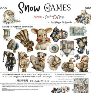 Дизайнерски елементи за изрязване "Snow Games-Winter", Craft o'Clock