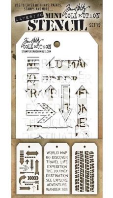 Мини-стенсили комплект 15, Tim Holtz