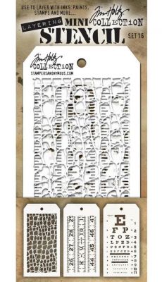 Мини-стенсили комплект 16, Tim Holtz