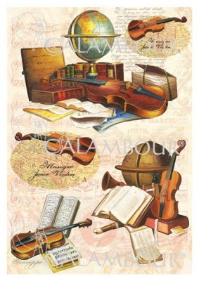 Декупажна хартия "Музика", DGE185, 35см х 50см
