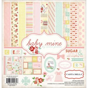 Дизайнерски хартии "Baby Mine-Girl", 30см, Carta Bella