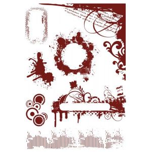 Комплект гумени печати без подложка "Splats And Stains", Crafter's Companion