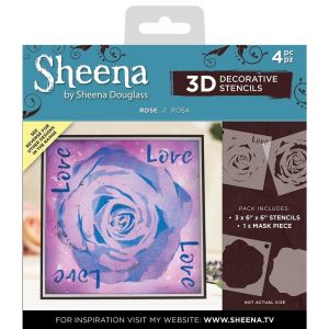 Комплект 3D стенсили и маска "Rose", Crafter's Companion
