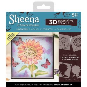 Комплект 3D стенсили и маски "Sunflower", Crafter's Companion
