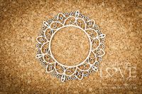Елемент от бирен картон "Round lace frame 2", Laserowe Love