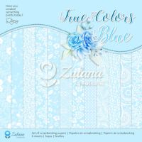 Дизайнерски хартии "True Colors - Blue", 30см, Zulana Creation