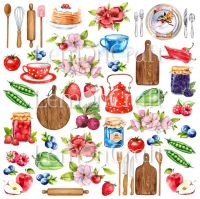Дизайнерски лист с елементи за изрязване "Delicious" -1 - 30.5см, Lemoncraft