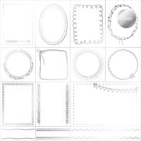 Дизайнерски ацетатен лист "Doodle Frames-Silver", Kora Projects
