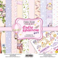Дизайнерски хартии "Cutie sparrow girl", 20см, Fabrika Decoru