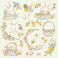 Дизайнерски лист с елементи за изрязване "Hopping Bunnies"-7, 30см, Craft&You Design