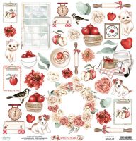 Дизайнерски лист с елементи за изрязване "Apple Season", 30см, Mintay Papers