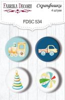 Скрапбукинг копчета "My cute Baby elephant boy #534", 4бр., Fabrika Decoru