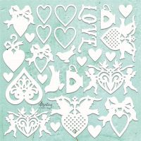 Елементи от бирен картон "Love set", Mintay Papers