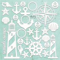 Елементи от бирен картон "Seaside set", Mintay Papers