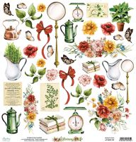 Дизайнерски лист с елементи за изрязване "Botany", 30см, Mintay Papers