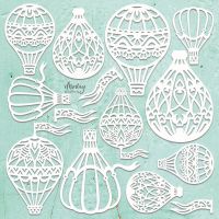 Елементи от бирен картон "Hot Air Balloons Set", Mintay Papers