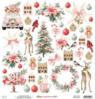 Дизайнерски лист с елементи за изрязване "Merry Little Christmas", 30.5см, Mintay Papers