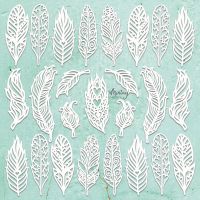 Елементи от бирен картон "Feathers Set", Mintay Papers