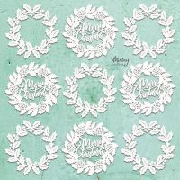 Елементи от бирен картон "Xmas Wreaths Set", Mintay Papers