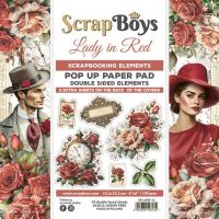 Дизайнерско блокче с елементи за изрязване "Lady In Red", 15см, ScrapBoys