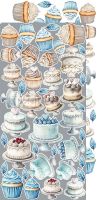 Дизайнерски елементи за изрязване "Something Blue-Mix", Craft o'Clock