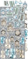 Дизайнерски елементи за изрязване "Something Blue-Mix", Craft o'Clock