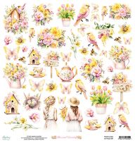 Дизайнерски лист с елементи за изрязване "Blossom Serenity", Mintay Papers