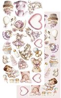 Дизайнерски елементи за изрязване "The Baby-Girl", 6л., Alchemy of Art