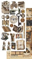 Дизайнерски елементи за изрязване "Junk Journal In Silence", 6л., Alchemy of Art