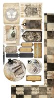 Дизайнерски елементи за изрязване "Junk Journal In Silence", 6л., Alchemy of Art