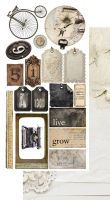Дизайнерски елементи за изрязване "Junk Journal In Silence", 6л., Alchemy of Art