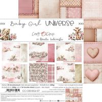 Дизайнерски хартии "Baby Girl Universe", 20см, Craft o'Clock