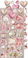 Дизайнерски елементи за изрязване "Baby Girl Universe-Mix", Craft o'Clock