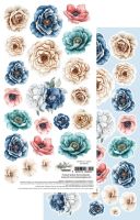 Дизайнерски лист с елементи за изрязване "Ocean Blue-Flowers", Alchemy of Art
